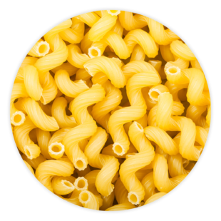 A pile of amori pasta noodles.