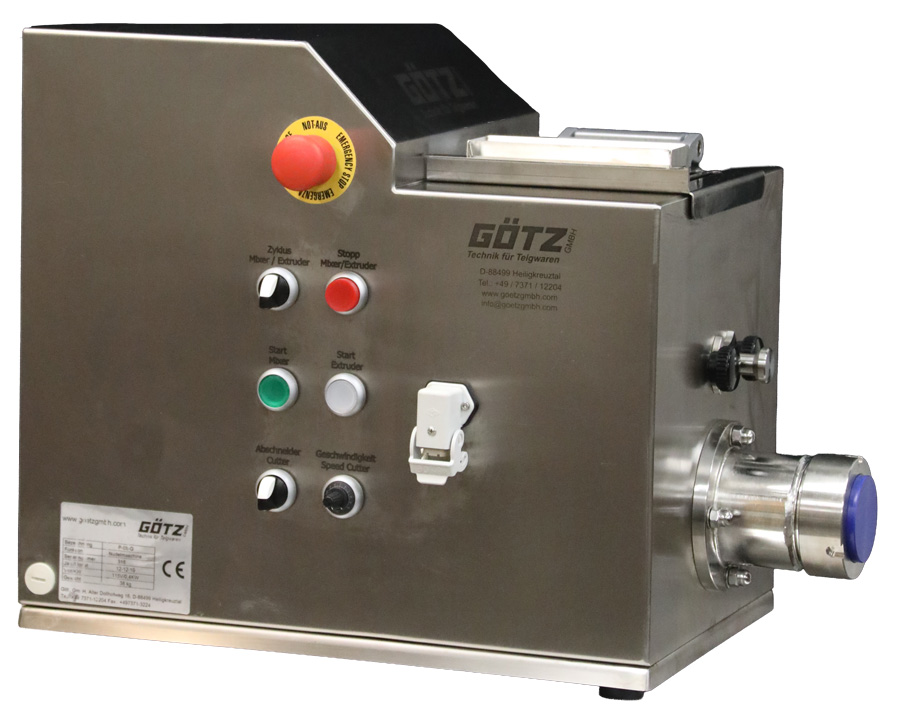 The P-05-G Pasta Extruder sitting at an angle.